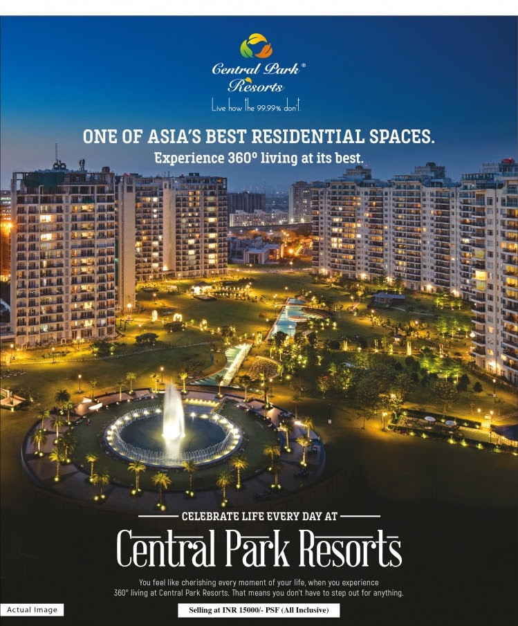 Experience 360 degree living in one of Asia's best residential spaces at Central Park Resorts in Gurgaon